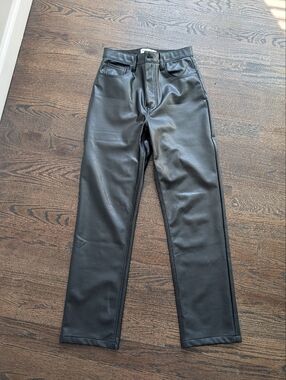 Abercrombie & Fitch Black Faux Leather High-Rise Pants